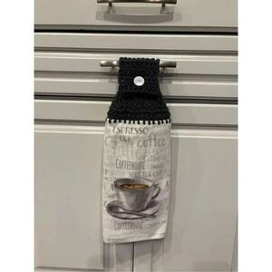 Crochet Top Kitchen Towel-Espresso Coffee